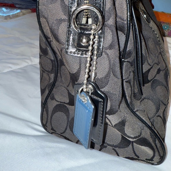 Coach Signature Stripe Python Carryall Handbag Black  H1380-F24884 - Picture 5 of 9